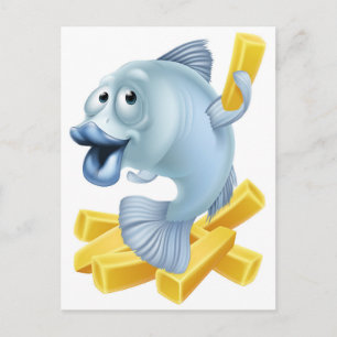 Cartão Postal Peixes e batatas fritas