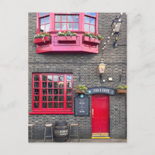 Cartão Postal Peixes e batatas fritas britânicos, London UK Post