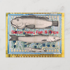 Cartão Postal Peixes e Chips do Vale do Silício