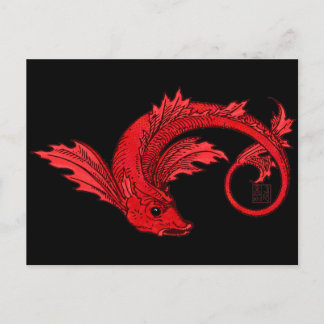 Cartão Postal Peixes Elementares Voadores Vermelhos de Fierce Fi