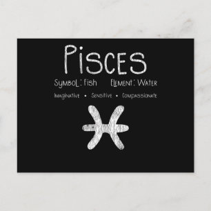 Cartão Postal Peixes Horóscopo Astrologia Signo do Zodíaco Prese