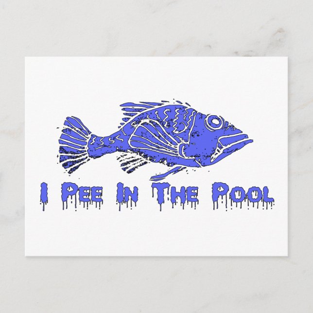 Cartão Postal Peixes na Piscina (Frente)