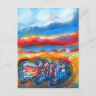 Cartão Postal Peixes no mar