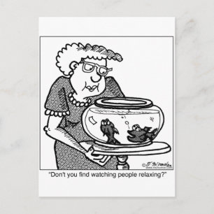 Cartão Postal Peixes relaxam observando Pessoas