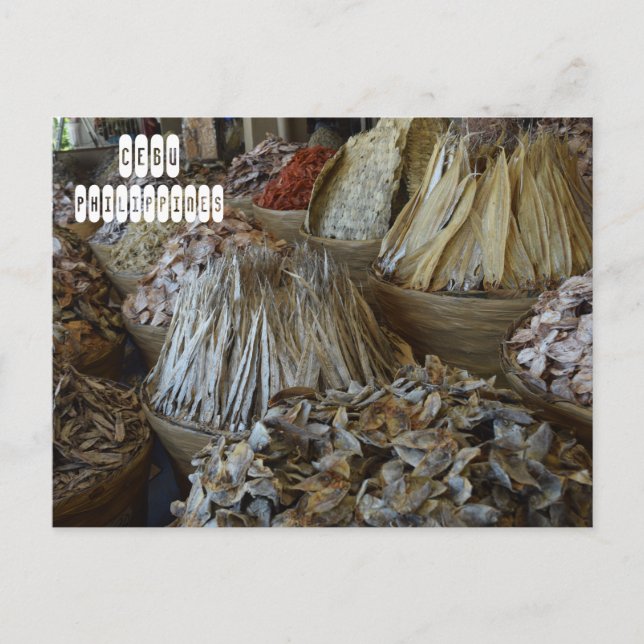 Cartão Postal Peixes Secos em Cebu (Frente)