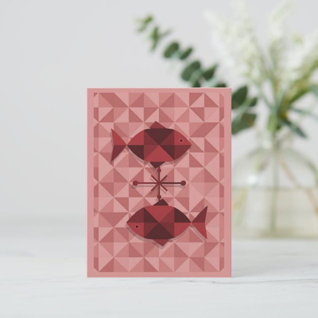 Cartão Postal Peixes - Sinal Zodiac (Em pé/Frente)