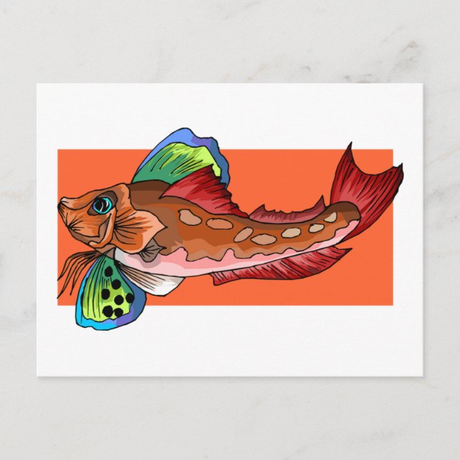 Cartão Postal Peixes Tropicais 1 Peixes Legal Populares (Frente)