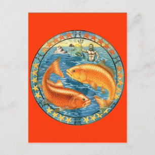Cartão Postal Peixes Zodiac - Personalize-o!