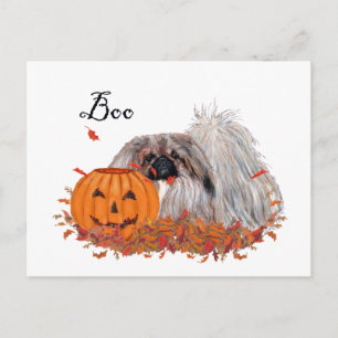 Cartão Postal Pekingese Halloween