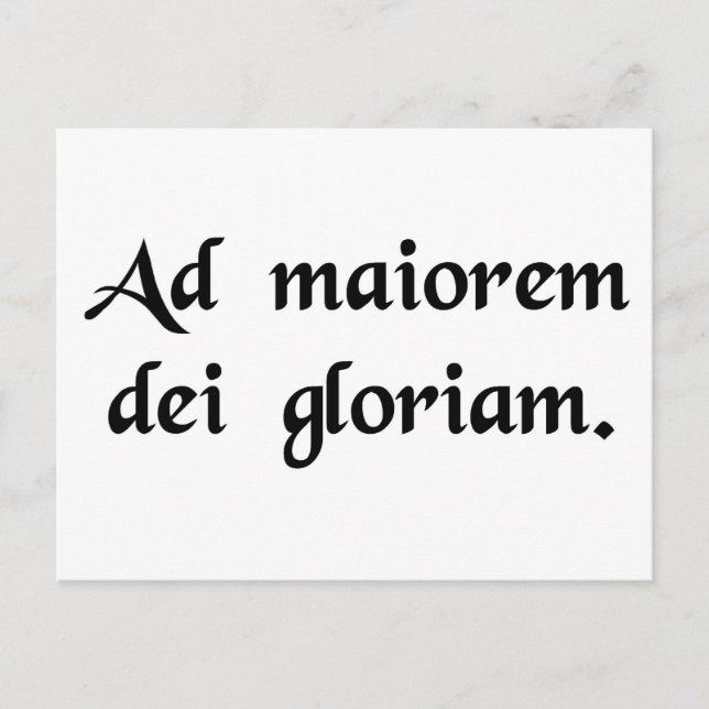 Cartão Postal Pela grande glória de Deus (Frente)