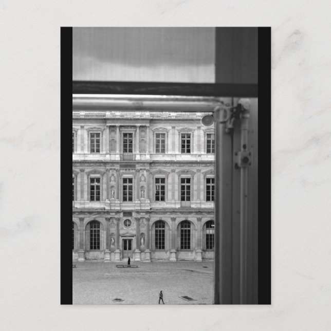 Cartão Postal Pela janela Le Louvre Paris Postcard (Frente)