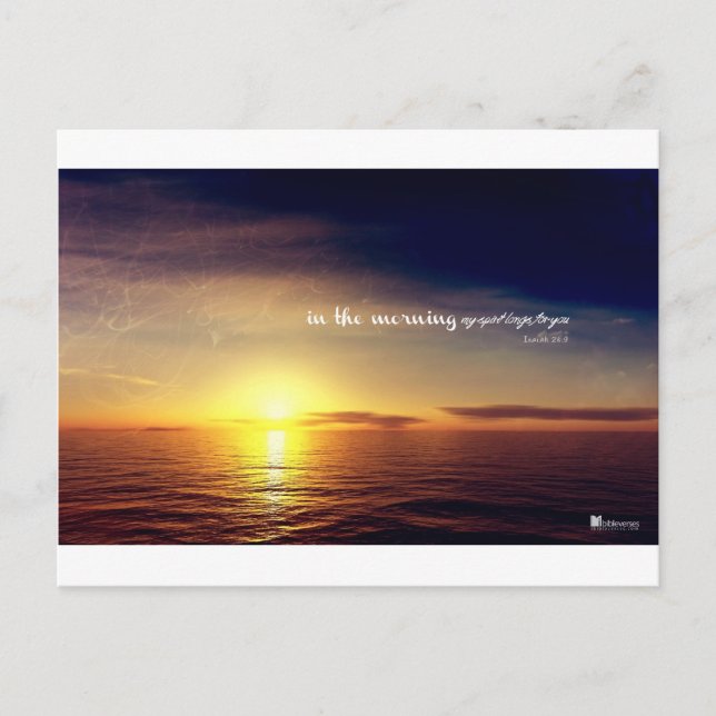 Cartão Postal Pela manhã minha alma anseia por você (Frente)