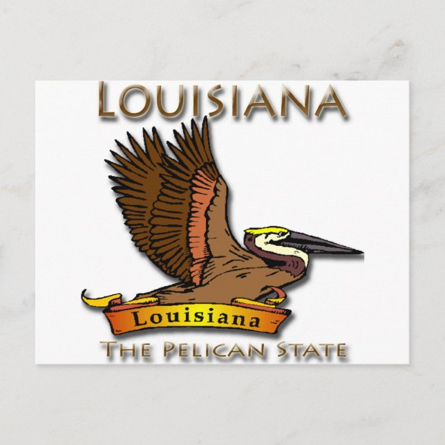 Cartão Postal Pelican State da Louisiana (Frente)