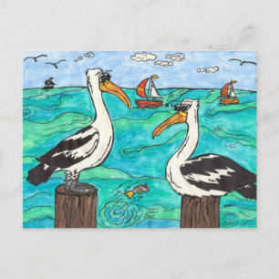 Cartão postal Pelicanos