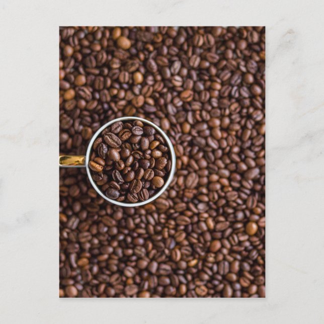Cartão Postal Película de feijão de café com Cheio de café de ca (Frente)