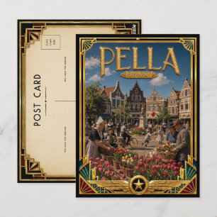 Cartão Postal Pella Iowa Vintage Art Deco Idade Dourada