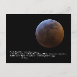 Cartão Postal "Pelo Amigo Que Amo" Walt Whitman Ama Poema