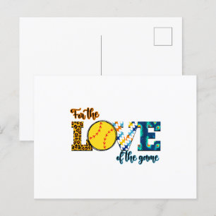 Cartão Postal Pelo Amor Do Jogo Softball Mãe Leopardo