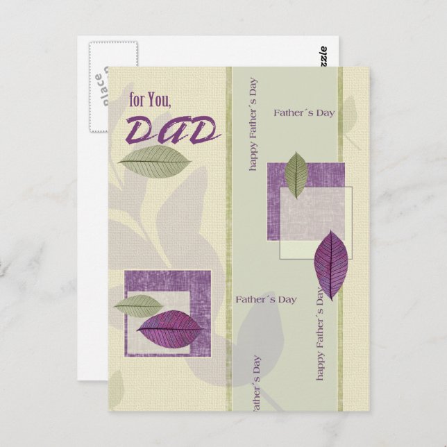 Cartão Postal Pelo Pai no Dia de os pais (Frente/Verso)