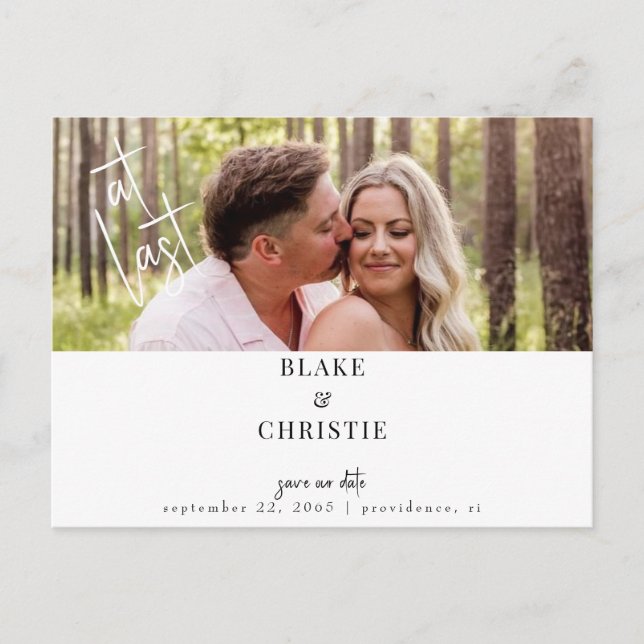 Cartão Postal Pelo Último Casamento Fotográfico Salvar A Data (Frente)