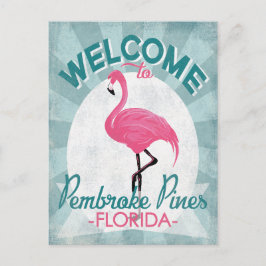 Cartão Postal Pembroke Pines Flink Flamingo Retro