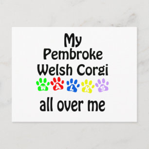 Cartão Postal Pembroke Welsh Corgi Walks Design