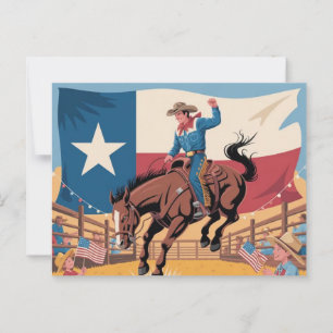 Cartão Postal Pena de rodeio de arte do orgulho do Texas Western