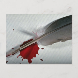 Cartão Postal Pena, tinta