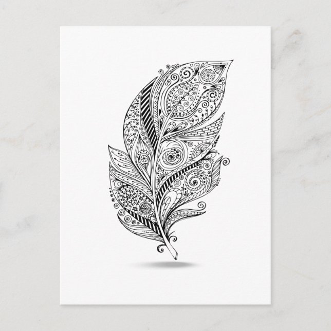 Cartão Postal Pena Tribal Inspirada (Frente)