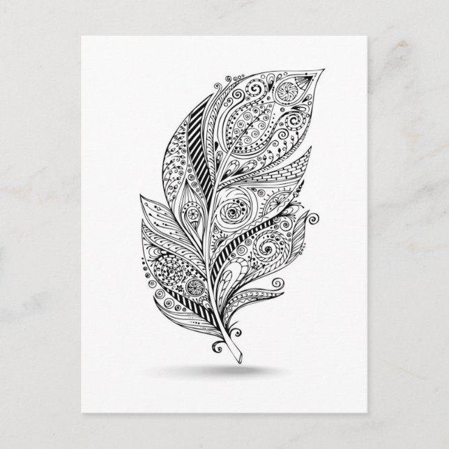 Cartão Postal Pena Tribal Inspirada (Frente)