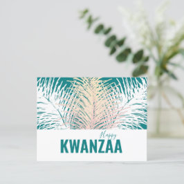 Cartão Postal penas brancas Black Holiday Happy Kwanzaa