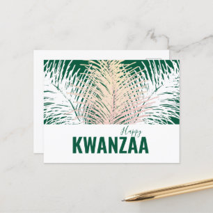 Cartão Postal penas brancas Black Holiday Happy Kwanzaa