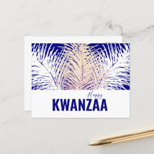 Cartão Postal penas brancas Black Holiday Happy Kwanzaa