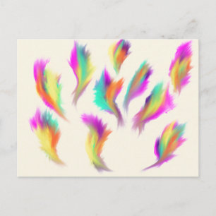 Cartão Postal Penas de Anjo Arco-íris Arte Cristã Profética