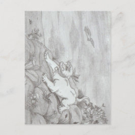 Cartão Postal Pencil art White Lioness fantasia de águia voadora