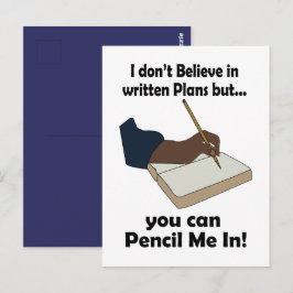 Cartão Postal Pencil Us In Citação Engraçada e Sarcástica