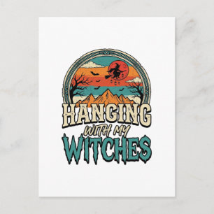 Cartão Postal Pendurado Com Meu Design Vintage de Halloween de B