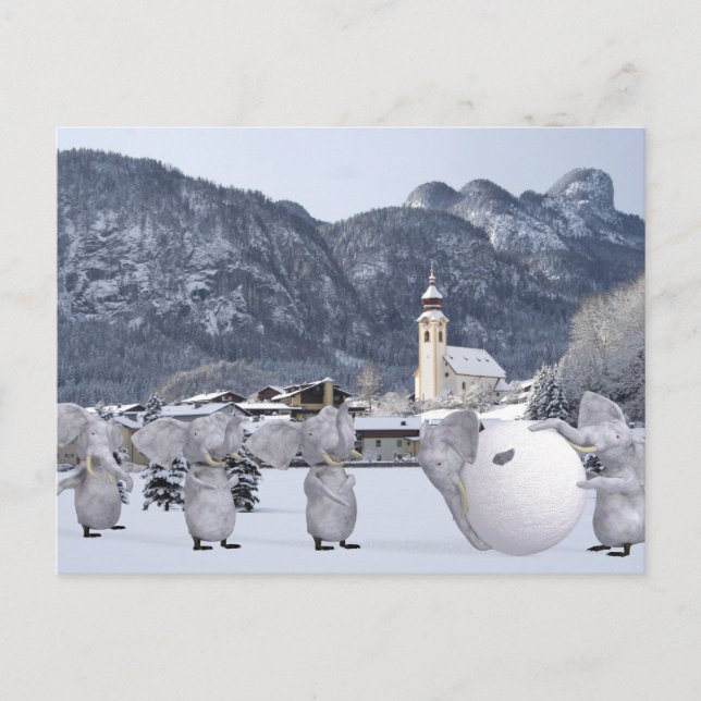 Cartão Postal Pengphants doces (Frente)