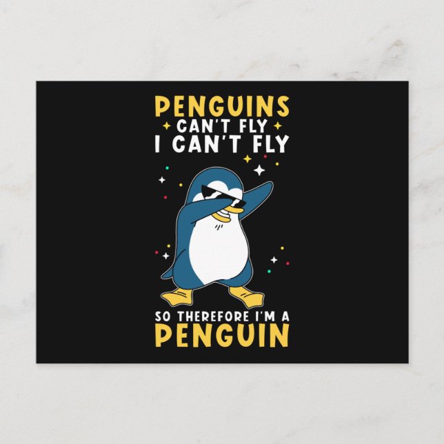 Cartão Postal Penguin Engraçado Dizendo Pinguins Engraçado (Frente)