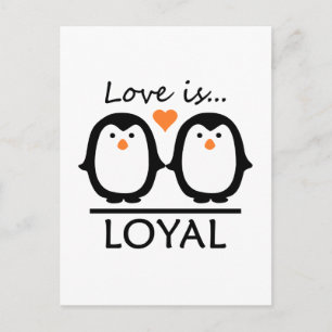 Cartão Postal Penguin Love