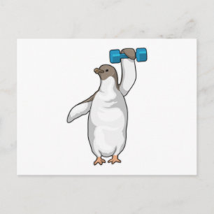 Cartão Postal Penguin Malhação Dumbbell