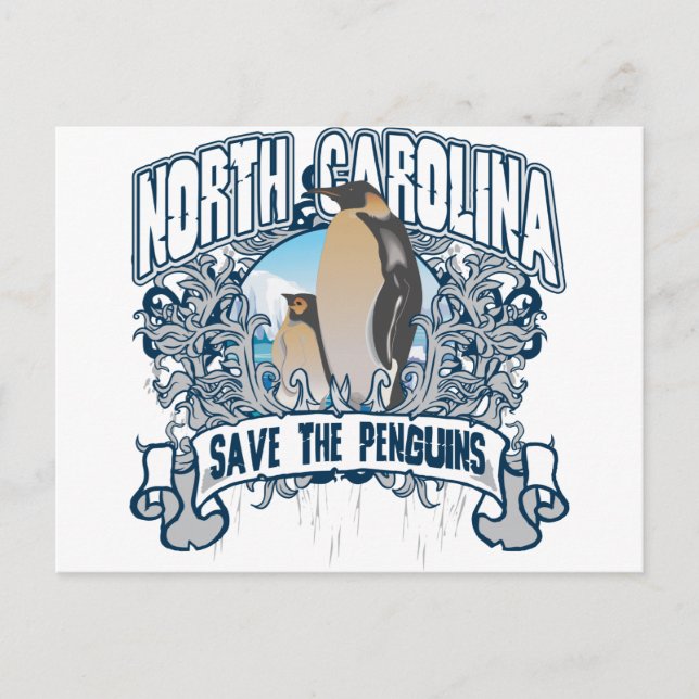 Cartão Postal Penguin North Carolina (Frente)