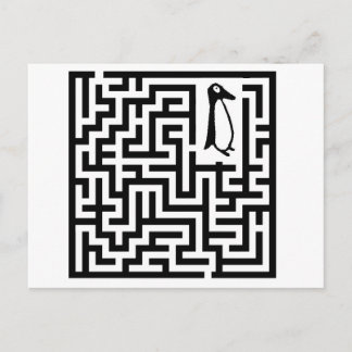 Cartão Postal Penguin Postcard Maze por Piada App Tv Tm