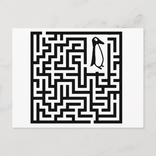 Cartão Postal Penguin Postcard Maze por Piada App Tv Tm (Frente)