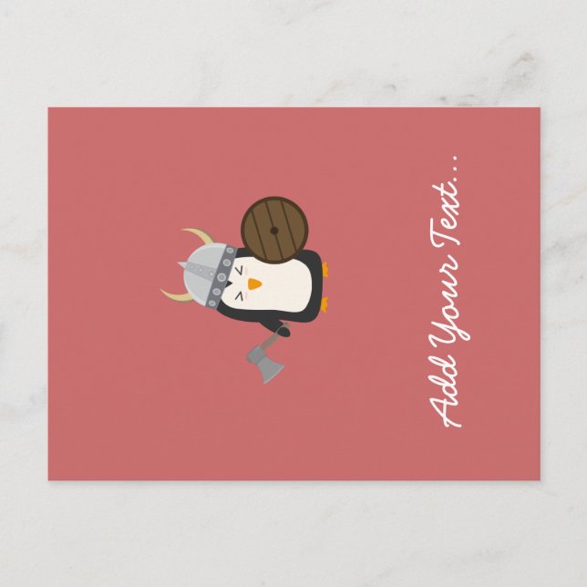 Cartão Postal Penguin Viking (Frente)