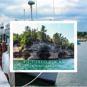 Cartão Postal Penhascos, Cavernas, Lago Superior, Pictured Rocks