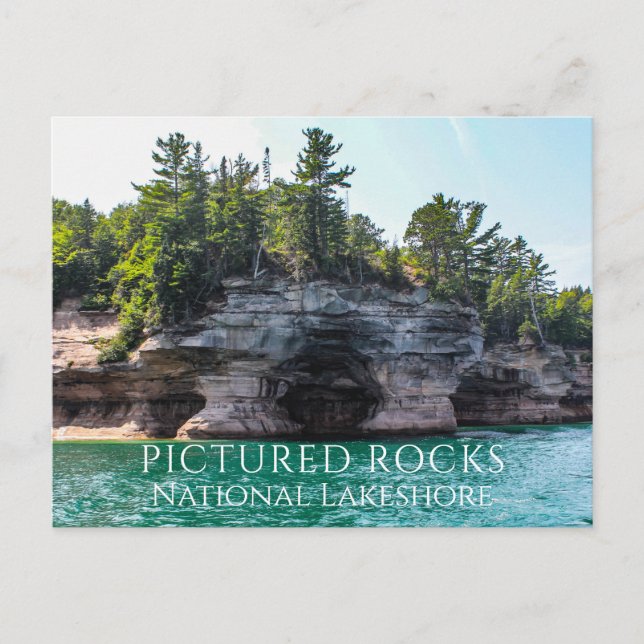 Cartão Postal Penhascos e Cavernas, Lago Superior, Pictured Rock (Frente)