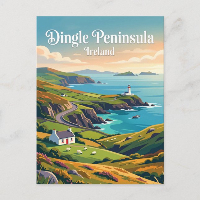 Cartão Postal Península de Dingle Irlanda (Frente)