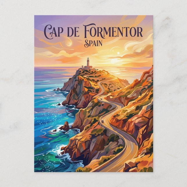 Cartão Postal Península de Formentor Espanha (Frente)