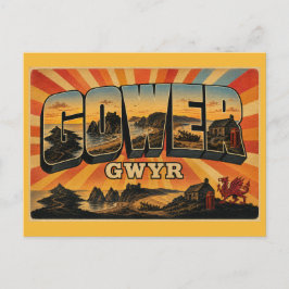 Cartão Postal Península de Gower País de Gales Área de Notável B